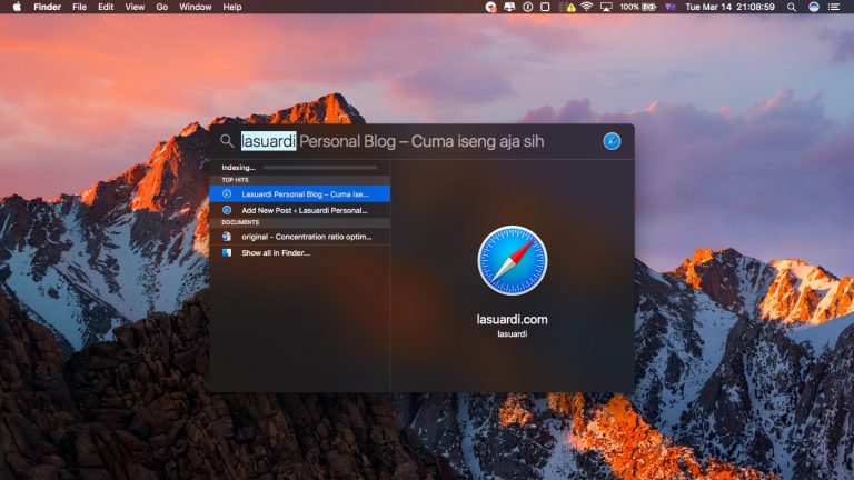 Memperbaiki Spotlight di MacOS Sierra yang Tidak muncul